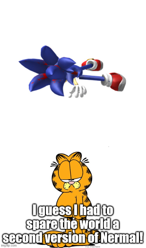 I guess I had to spare the world a second version of Nermal! | image tagged in grumpy garfield | made w/ Imgflip meme maker