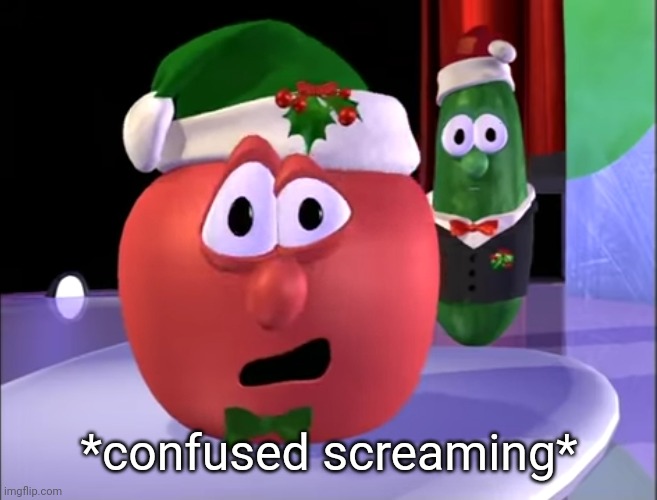 Bob the Tomato confused screaming Blank Meme Template