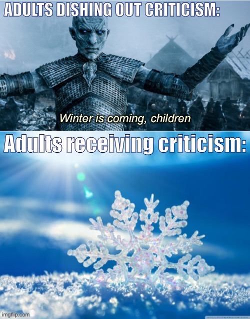 When you roast — or rather, melt — all of ImgFlip’s so-called adults at once. | image tagged in imgflip,imgflip community,imgflippers,snowflakes,night king,game of thrones night king | made w/ Imgflip meme maker