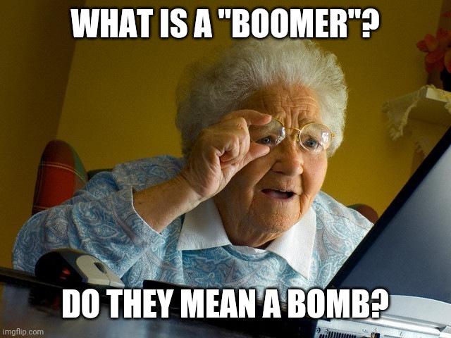 Grandma Finds The Internet | WHAT IS A "BOOMER"? DO THEY MEAN A BOMB? | image tagged in memes,grandma finds the internet | made w/ Imgflip meme maker