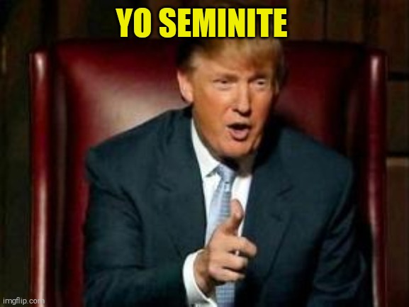 Donald Trump | YO SEMINITE | image tagged in donald trump | made w/ Imgflip meme maker