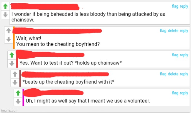 Cursed comments about the cheating boyfriend | image tagged in cursed,comments,comment,cheating,boyfriend,comment section | made w/ Imgflip meme maker