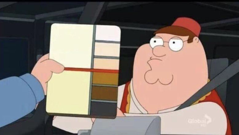 peter griffin color chart clean version Blank Meme Template
