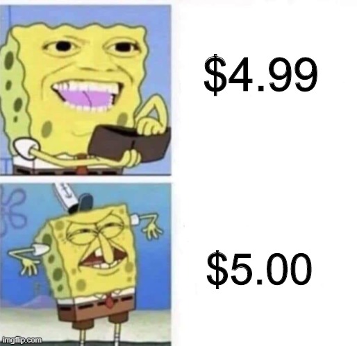 Spongebob wallet | $4.99; $5.00 | image tagged in spongebob wallet,memes,funny,money,spongebob | made w/ Imgflip meme maker