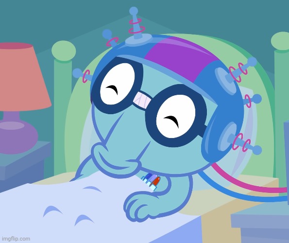 Sniffles sleeps (HTF) | image tagged in happy tree friends | made w/ Imgflip meme maker