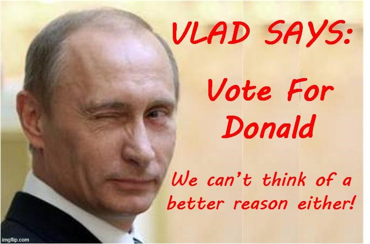 Putin Endorses | image tagged in vladimir putin,donald trump | made w/ Imgflip meme maker