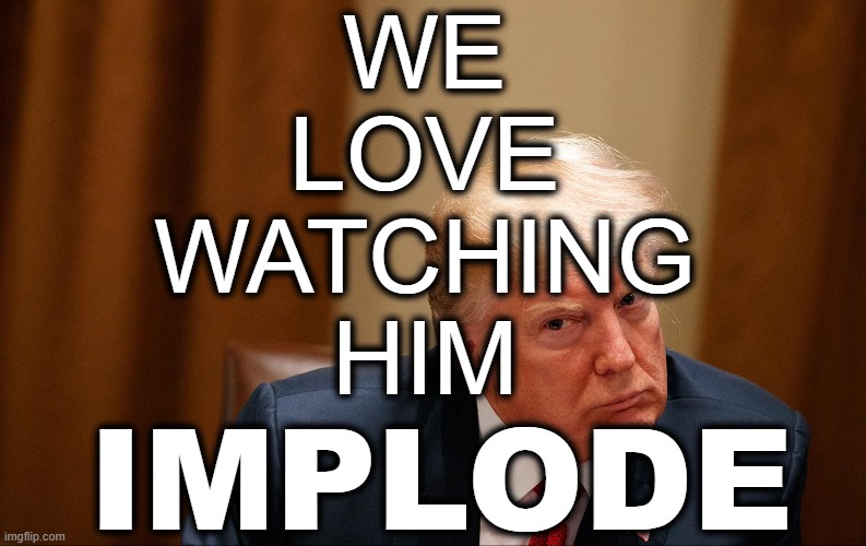 Downhill is the fun part. | WE
LOVE
WATCHING
HIM; IMPLODE | image tagged in donald trump,loser,traitor,election 2020,covid-19,russia | made w/ Imgflip meme maker