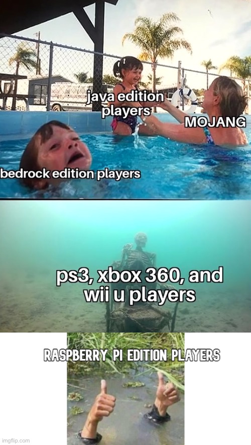 Mojang on cares about PC players. | image tagged in memes,funny,pandaboyplaysyt,minecraft | made w/ Imgflip meme maker
