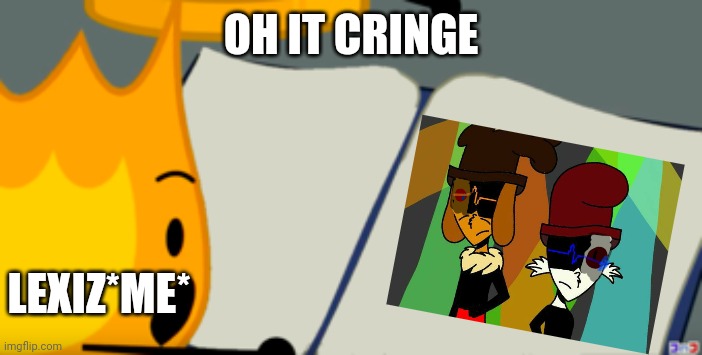 BFDI is back book | OH IT CRINGE; LEXIZ*ME* | image tagged in bfdi is back book | made w/ Imgflip meme maker