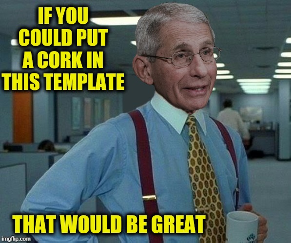 IF YOU COULD PUT A CORK IN THIS TEMPLATE THAT WOULD BE GREAT | made w/ Imgflip meme maker