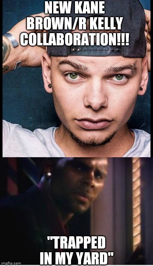 NEW KANE BROWN/R KELLY COLLABORATION!!! "TRAPPED IN MY YARD" | image tagged in funny meme | made w/ Imgflip meme maker