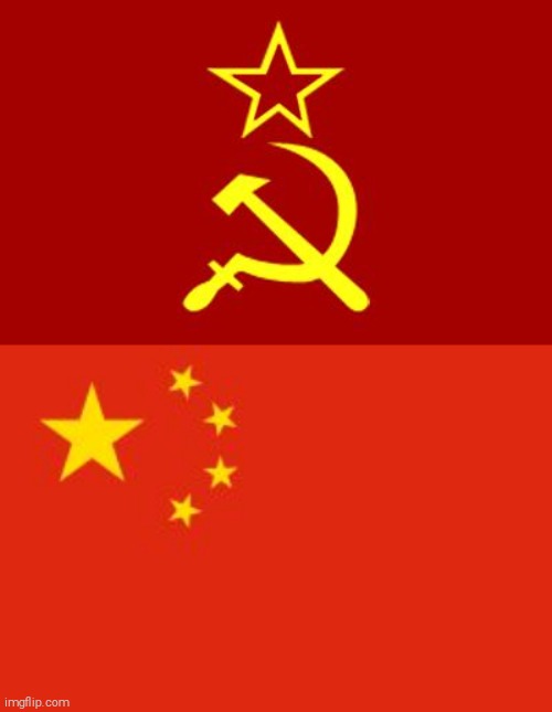 image tagged in soviet flag,chinese flag | made w/ Imgflip meme maker