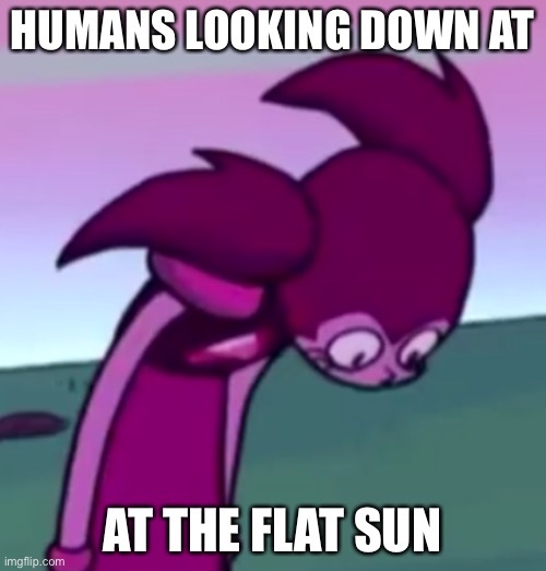 Tall Spinel | HUMANS LOOKING DOWN AT AT THE FLAT SUN | image tagged in tall spinel | made w/ Imgflip meme maker
