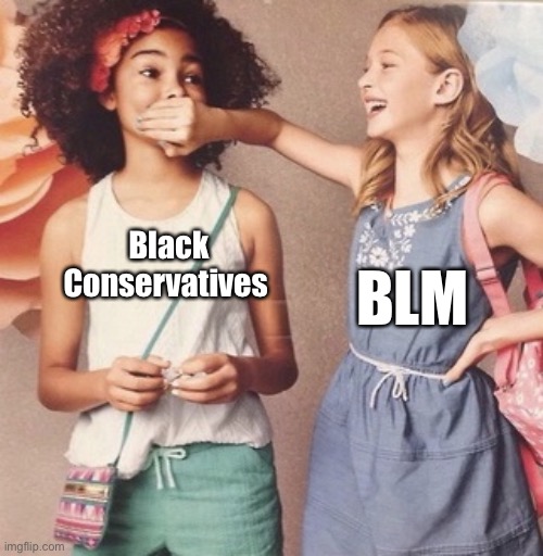 #BLEXIT | Black Conservatives; BLM | image tagged in white girl silencing black girl,blm,black conservatives,Conservative | made w/ Imgflip meme maker