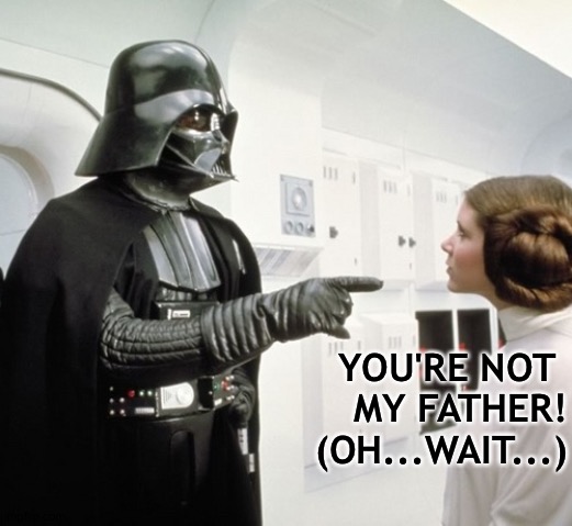 YOU'RE NOT 
MY FATHER!
(OH...WAIT...) | made w/ Imgflip meme maker