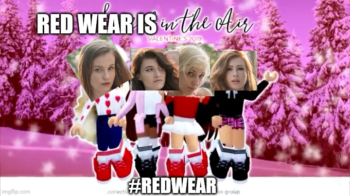 Red wear is in the air | RED WEAR IS; #REDWEAR | image tagged in love is in the air,red wear,girls,swimsuit | made w/ Imgflip meme maker