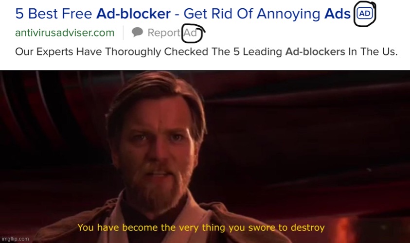 Isn’t that ironic | image tagged in you have become the very thing you swore to destroy | made w/ Imgflip meme maker