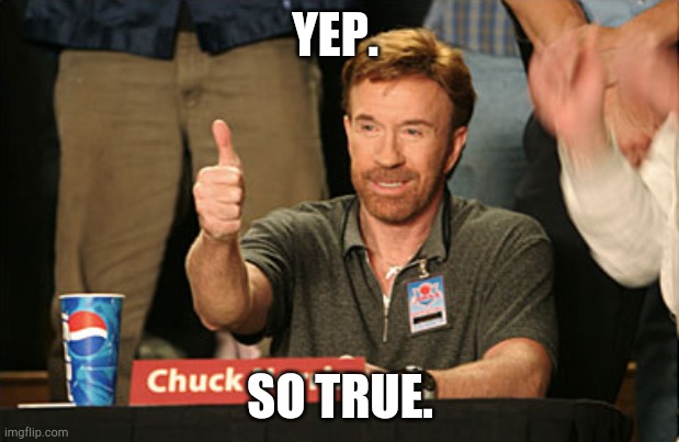 Chuck Norris Approves Meme | YEP. SO TRUE. | image tagged in memes,chuck norris approves,chuck norris | made w/ Imgflip meme maker