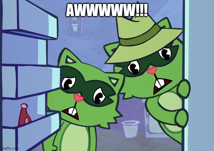 Lifty & Shifty "Awwwww!!" (HTF) | AWWWWW!!! | image tagged in lifty  shifty awwwww htf | made w/ Imgflip meme maker