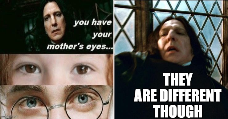 I THOUGHT HE HAD HIS MOTHER'S EYES |  THEY ARE DIFFERENT THOUGH | made w/ Imgflip meme maker