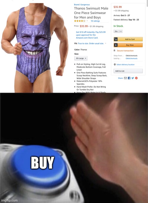 all I want for Christmas is a THANOS SWIMSUIT | BUY | image tagged in memes,blank nut button,thanos,funny,swimsuit,buy | made w/ Imgflip meme maker