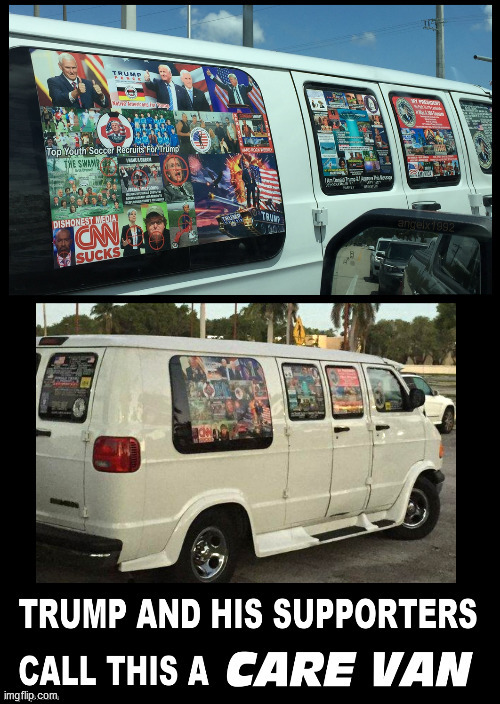 image tagged in swingback sunday,care van,caravan,migrant caravan,clown car republicans,trumptards | made w/ Imgflip meme maker