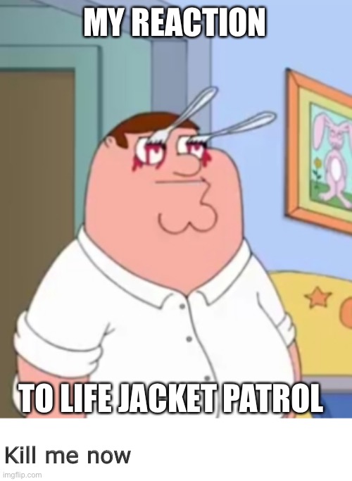 Life Jacket Patrol Kill me | MY REACTION; TO LIFE JACKET PATROL; Kill me now | image tagged in kill me now,kill me,hsu amity,amity hsu | made w/ Imgflip meme maker