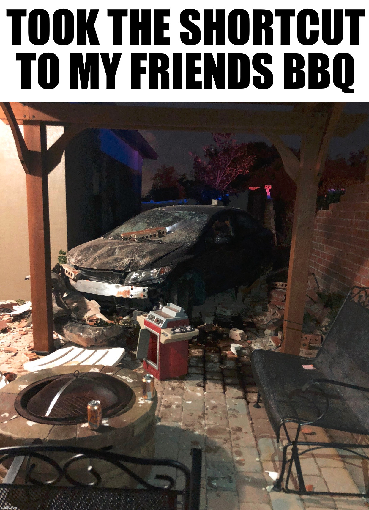 TOOK THE SHORTCUT TO MY FRIENDS BBQ | image tagged in frontpage | made w/ Imgflip meme maker