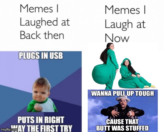 Memes Then and Now - Baby Got Back | image tagged in memes i laughed at then vs memes i laugh at now,baby got back,sir mix alot,hip hop,old school,butt | made w/ Imgflip meme maker