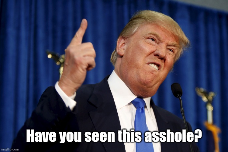 Trump Rage | Have you seen this asshole? | image tagged in trump rage | made w/ Imgflip meme maker