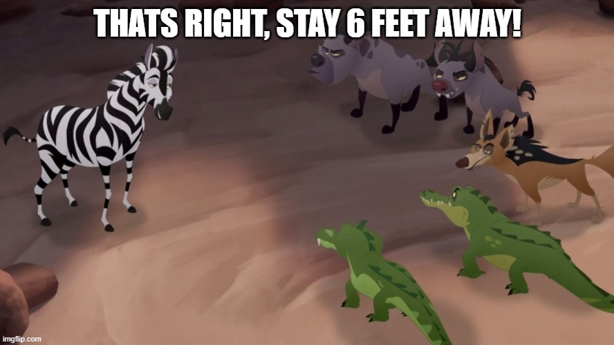 Lion guard | THATS RIGHT, STAY 6 FEET AWAY! | image tagged in lion guard | made w/ Imgflip meme maker