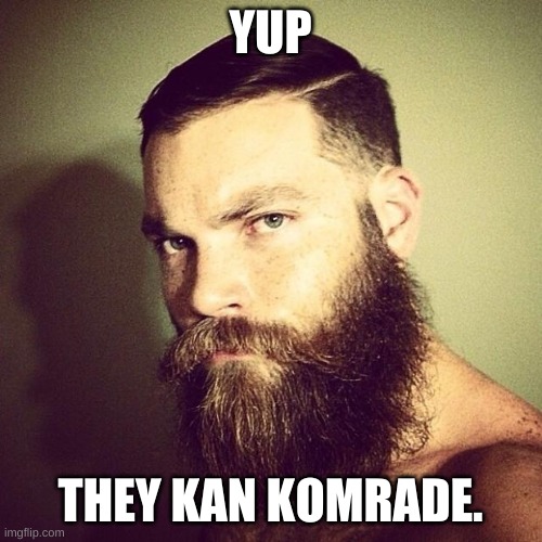 Beard | YUP THEY KAN KOMRADE. | image tagged in beard | made w/ Imgflip meme maker