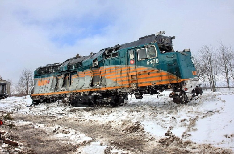 VIA F40PH Wreck | image tagged in via f40ph wreck | made w/ Imgflip meme maker