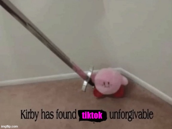 Kirby has found your sin unforgivable | tiktok | image tagged in kirby has found your sin unforgivable | made w/ Imgflip meme maker