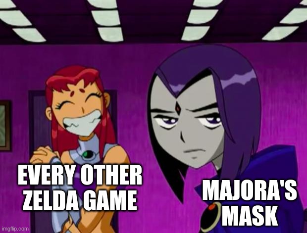 Aliens (Teen Titans) | EVERY OTHER ZELDA GAME; MAJORA'S MASK | image tagged in aliens teen titans | made w/ Imgflip meme maker