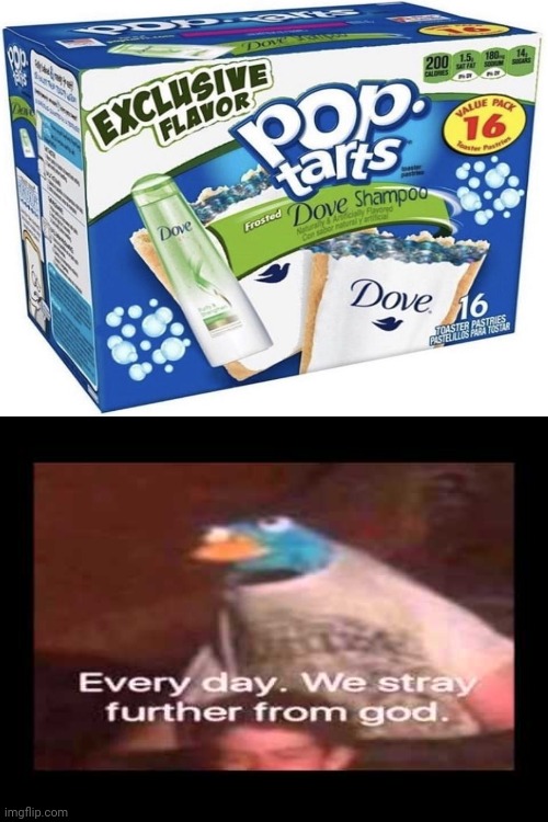 Disgusting: Frosted Dove Shampoo Pop Tarts | image tagged in everyday we stray further from god,poptart,pop tarts,memes,meme,how about no | made w/ Imgflip meme maker