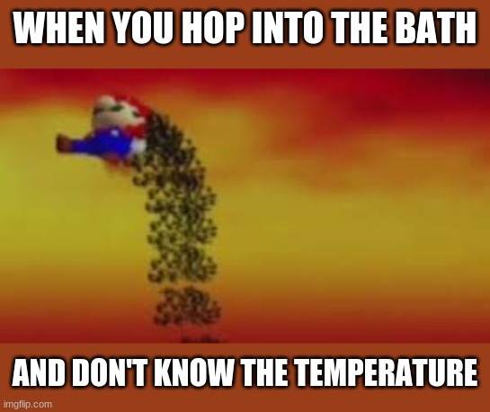 WHEN YOU HOP INTO THE BATH; AND DON'T KNOW THE TEMPERATURE | image tagged in mario,life | made w/ Imgflip meme maker