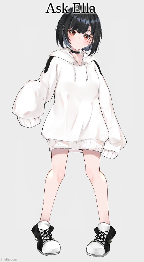 Anime girl in oversized sweater