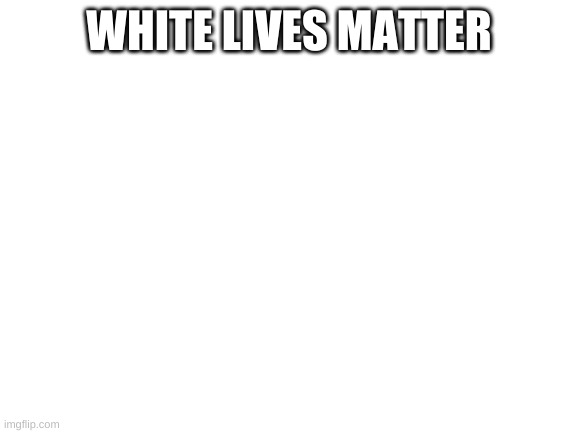 Blank White Template | WHITE LIVES MATTER | image tagged in blank white template | made w/ Imgflip meme maker