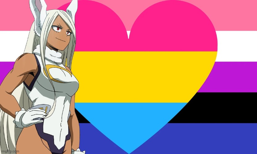 Character: Miruko (My Hero Academia) || Flag: Pansexual and Gender Fluid | image tagged in my hero academia,anime,wallpaper,lgbtq,gender fluid,pansexual | made w/ Imgflip meme maker