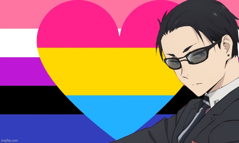 Character: Kambe Daisuke (Millionaire Detective: Balance Unlimited) || Flag: Pansexual and Gender Fluid | image tagged in anime,wallpaper,lgbtq,gender fluid,pansexual | made w/ Imgflip meme maker