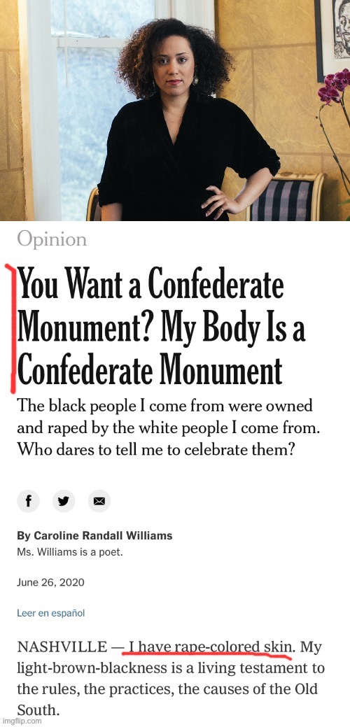 Heartbreaking, profound words from a descendant of slaves and their masters featured in a NYT Op-Ed. | image tagged in rape,slavery,new york times,opinion,racism,confederate statues | made w/ Imgflip meme maker