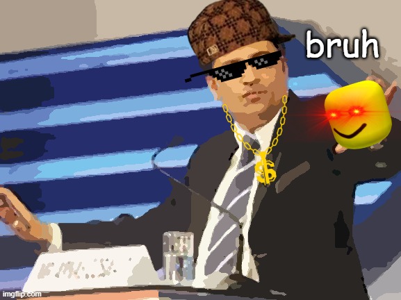 arnab goswami with a roblox head | bruh | image tagged in news | made w/ Imgflip meme maker