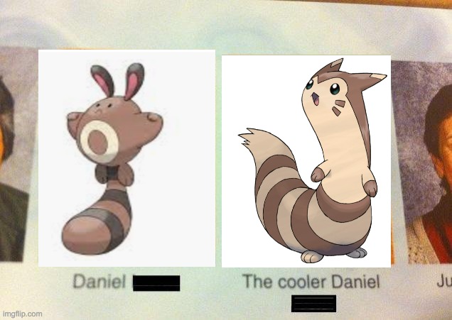 sentret memes are massively underrated | image tagged in the cooler daniel,furret,sentret | made w/ Imgflip meme maker