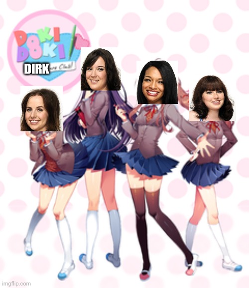 Doki Doki Dirk club | DIRK | image tagged in doki doki literature club,dirk gently,girl | made w/ Imgflip meme maker