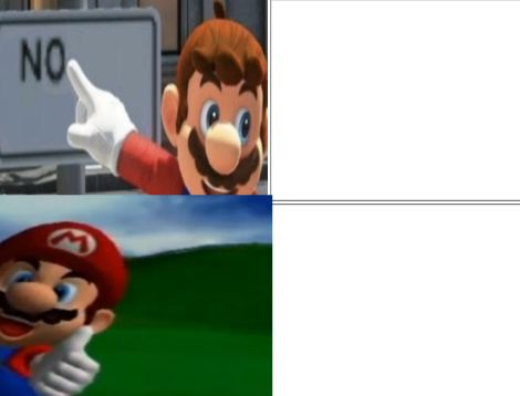 Mario Drakeposting Blank Meme Template