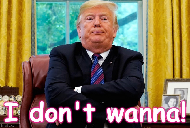 Trump upset | I don't wanna! | image tagged in trump,upset,election,republican,covid-19 | made w/ Imgflip meme maker
