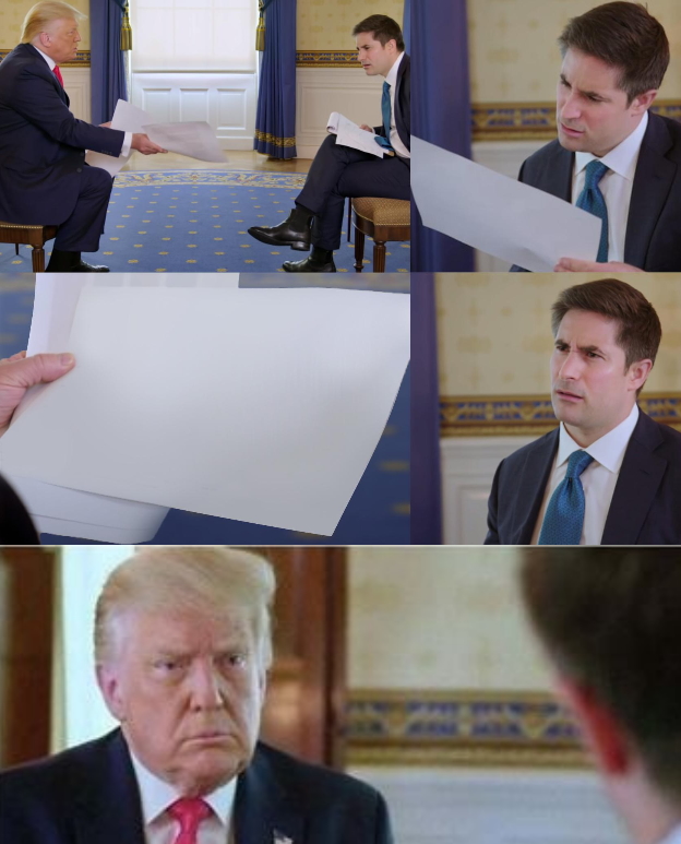 Trump paper with reaction (AN AN0NYM0US TEMPLATE) Blank Meme Template