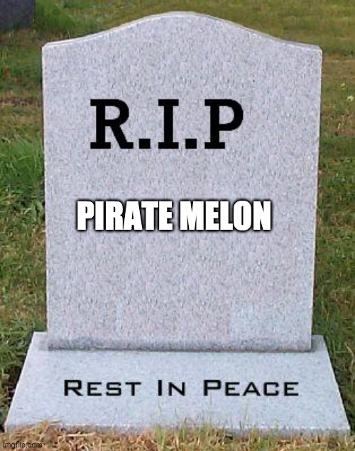 RIP headstone | PIRATE MELON | image tagged in rip headstone | made w/ Imgflip meme maker