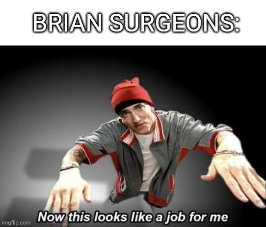 Now this looks like a job for me | BRIAN SURGEONS: | image tagged in now this looks like a job for me | made w/ Imgflip meme maker